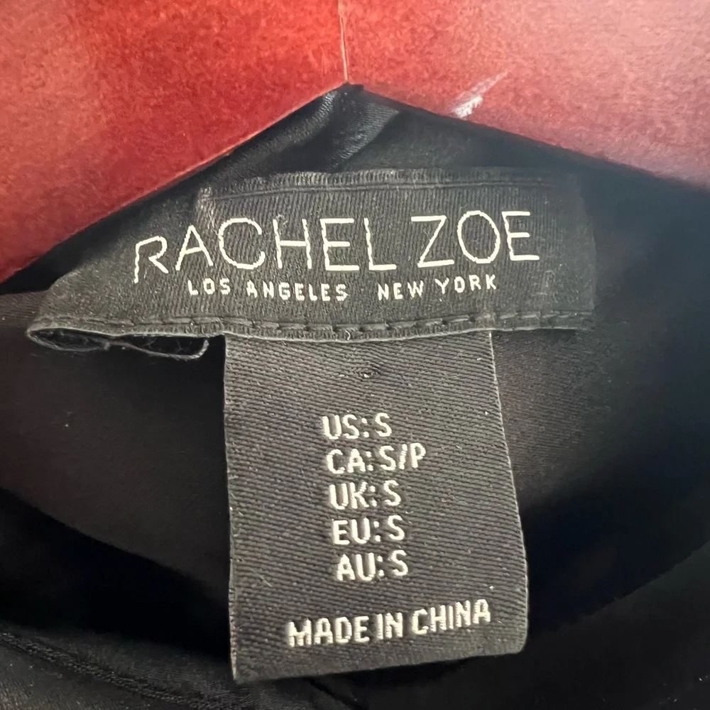 Rachel Zoe Black Satin Button Down Blouse Minimalist Luxe Career Chic S - Picture 4 of 5
